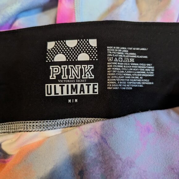 RARE Victoria's Secret PINK Watercolor Pastel Marble Ultimate Leggings MED EUC - Picture 7 of 7